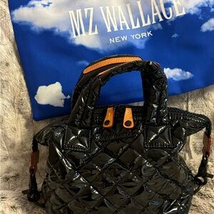MZ Wallace MICRO SUTTON black lacquer bag.